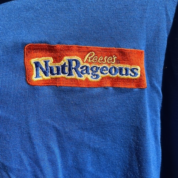Reese’s Nutrageous Long Sleeve Blue Polo Shirt Hersheys Size XL - Picture 3 of 7